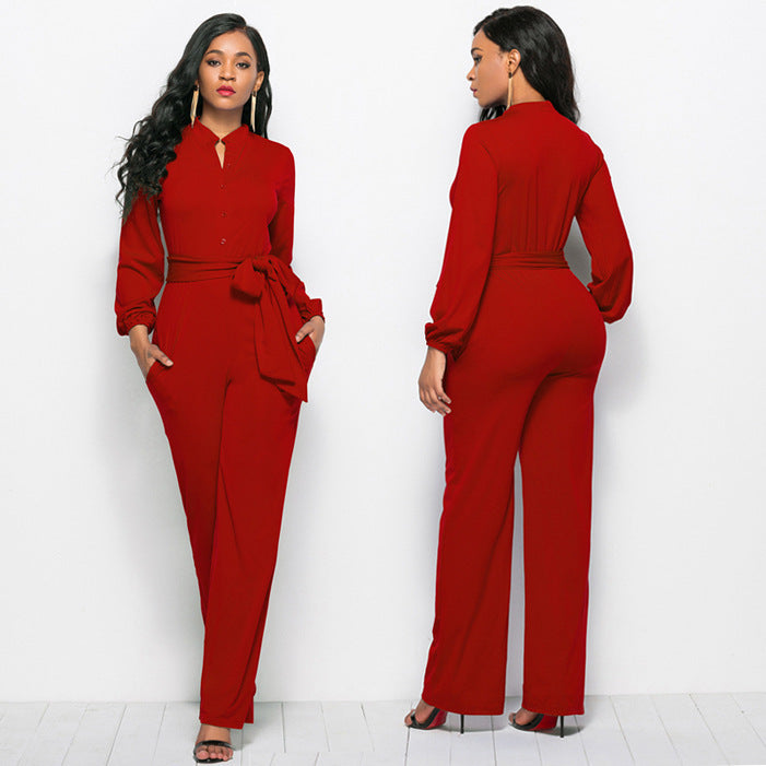 Women’s solid color Jumpsuit