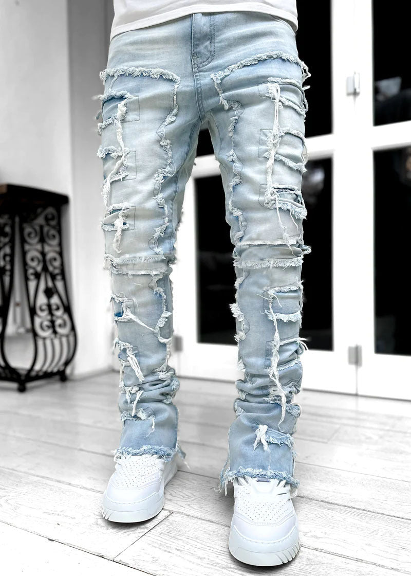 Men's Long Skinny Fit Stacked Jeans