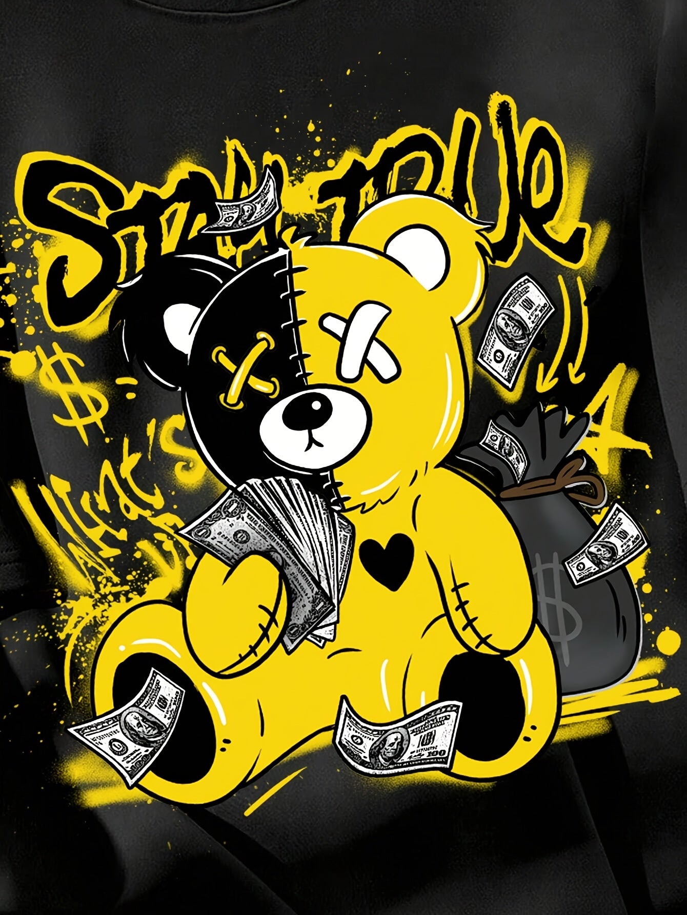 Custom teddy bear print T-shirt