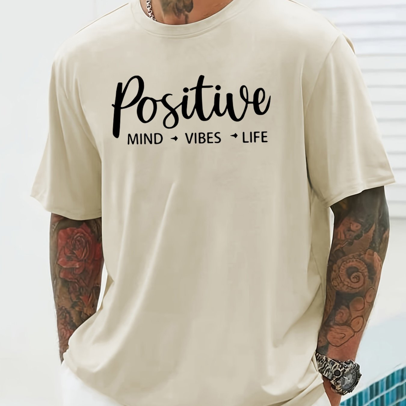 Stay positive men’s custom T-shirt