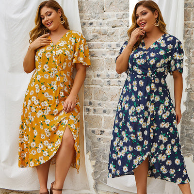 Ladies plus size comfort fit summer spring long dress