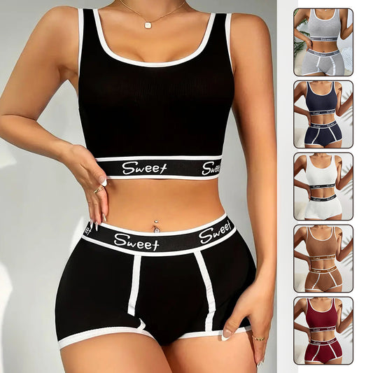 Premium Workout Underwear Cotton Wide-brimmed Letters Sports Underwear Suit