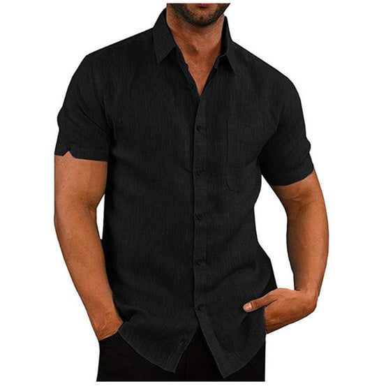 Men Short Sleeve Summer Solid color Casual Loose