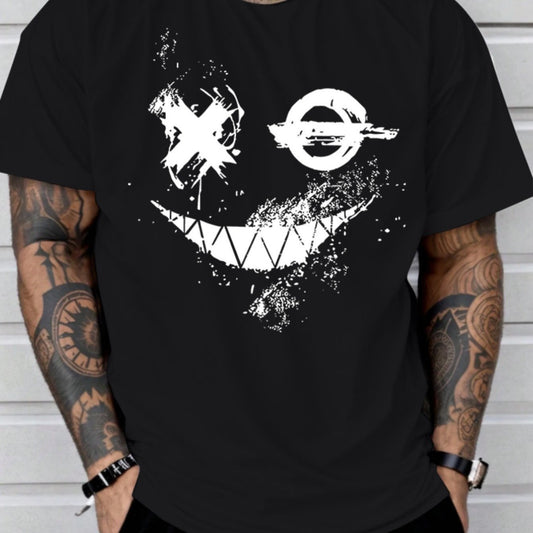 Smiling Face Printed Men's T-shirt,