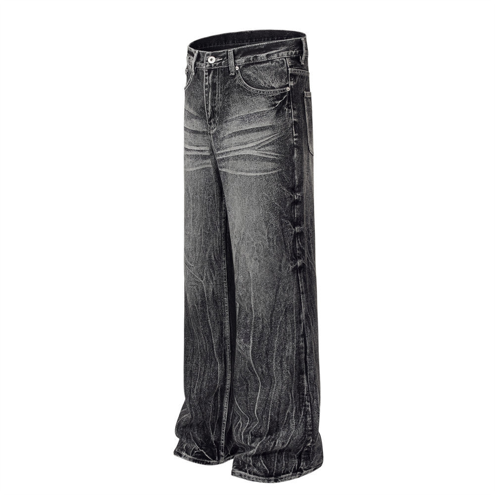 Water Ripple Straight leg Jeans For Men