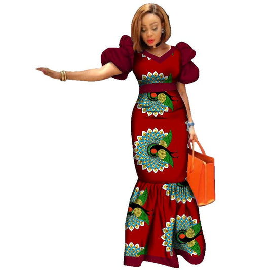 Women’s African inspired Puff Sleeve Dress