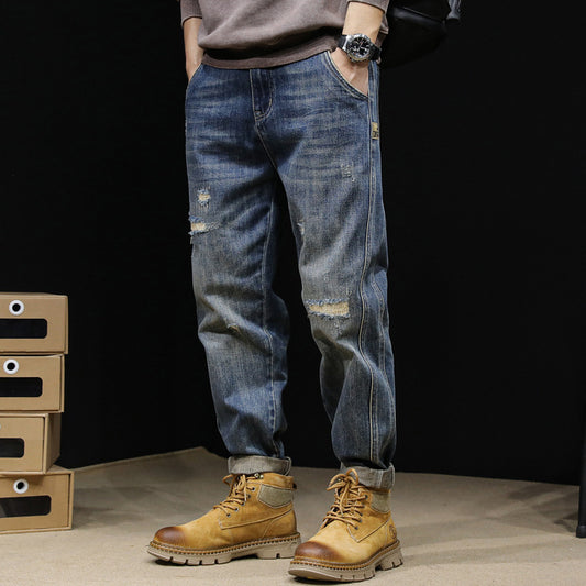 Straight leg Loose fit Vintage Jeans For Men