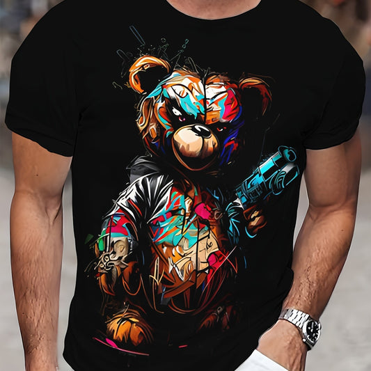 Men's Short Sleeved T-shirt, Unique Bear graphic print